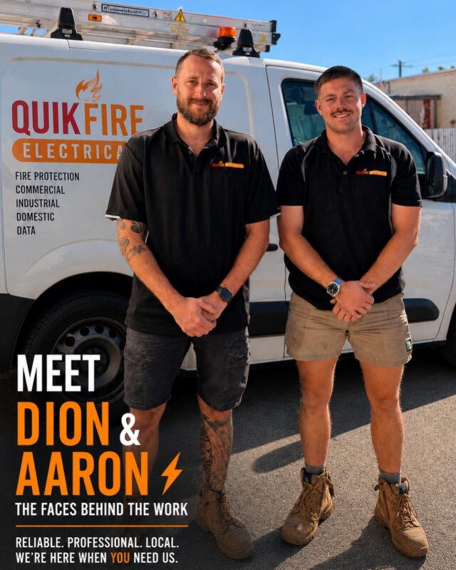 ⚡ SOME OF THE FACES BEHIND THE WORK ⚡

Meet Dion & Aaron 👋

Dion started QuikFire Electrical from the ground up 7 years ago alongside his wife while raising 3 kids & 2 doggies 🐾

Built on hard work, reliability and genuinely helping people — QuikFire has grown into the trusted Perth team it is today.

Aaron joined Dion early in the journey, did a stint working up north… then missed the team too much and came back to Perth 😅⚡

Proud to have a crew that genuinely enjoys what they do and takes pride in every job.

📍 Perth WA
⚡ Residential | Commercial | Fire Protection | Data

#PerthElectrician #PerthTradies #QuikFireElectrical #PerthBusiness #SupportLocalWA
